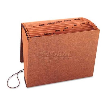 Smead Smead  Jan-Dec Accordion Expanding File, 12 Pocket, Letter, Leather-Like Redrope 70388